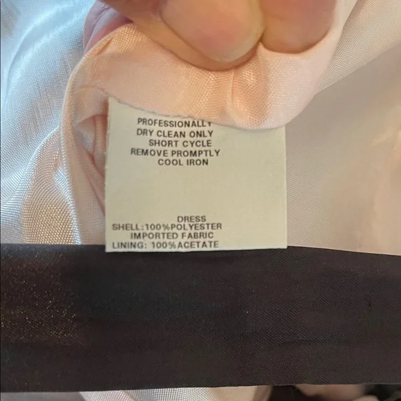 Jessica McClintock Black & Pink Formal Dress with Shawl Length 57” PTP 19”-20” - Picture 16 of 17